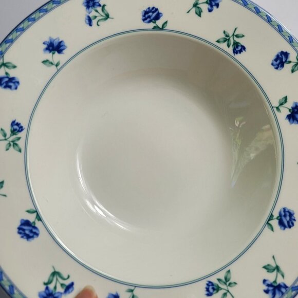 Mikasa Blue Medley Ultima Plus Serving Bowl 10 Inch White Blue Flowers HK 243 - Picture 6 of 8